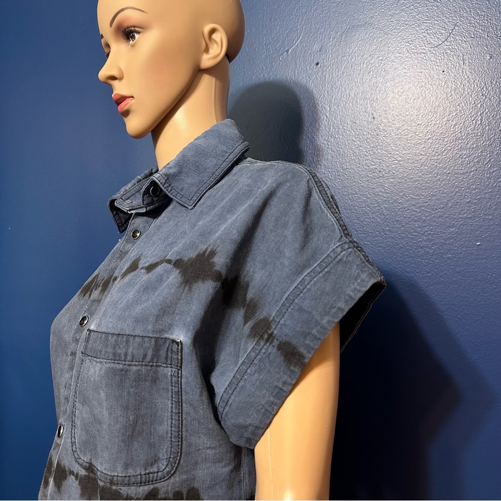 Dior Blue Tie-Dye Button-Down Shirt